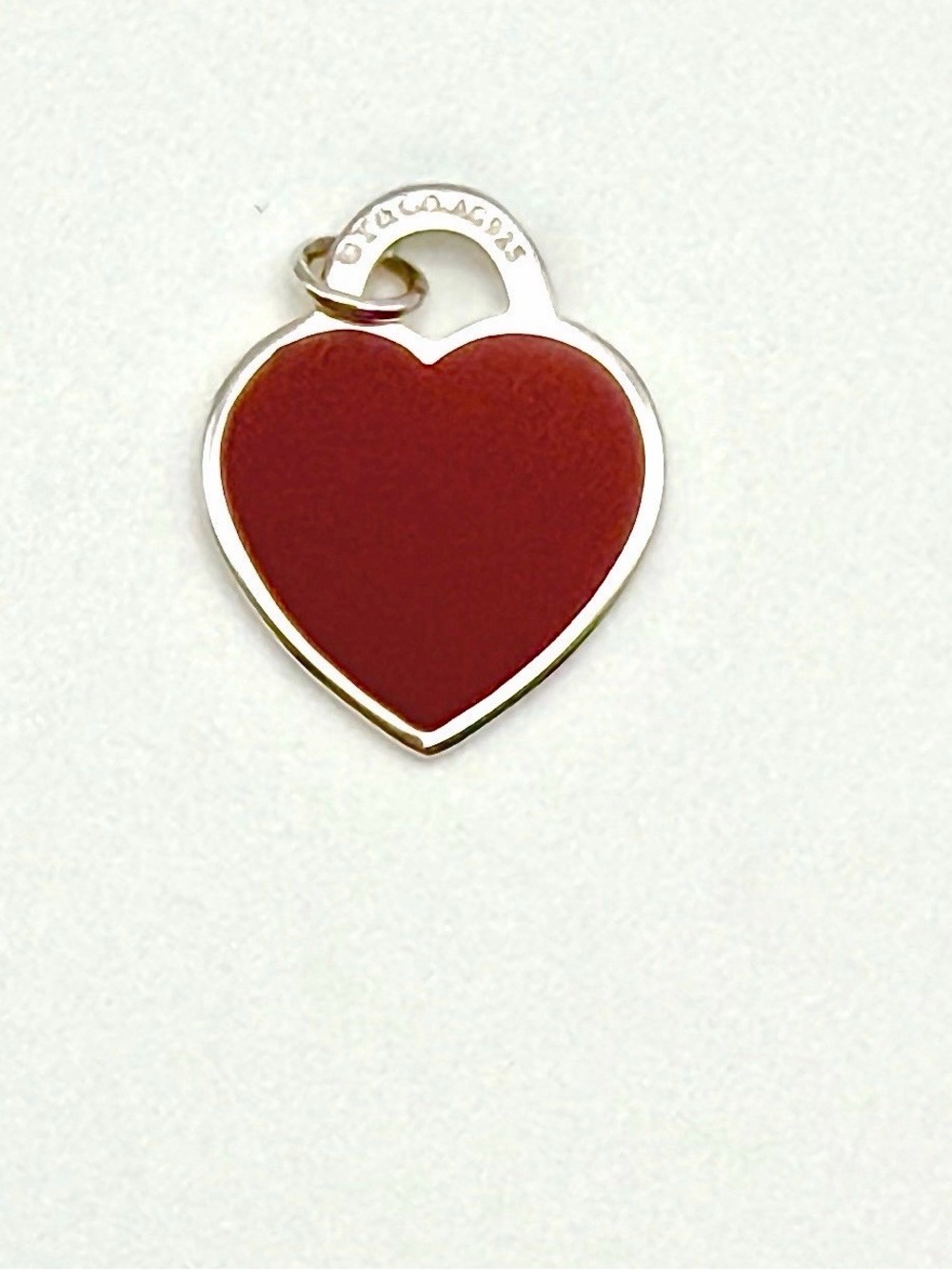 Authentic Tiffany & Co. Return to Tiffany Red Enamel Heart Charm Sterling Silver